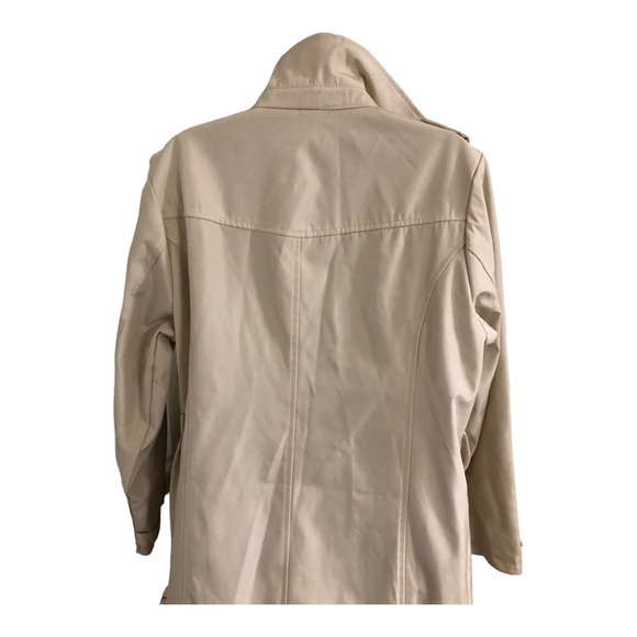 Stoosh ecru classic timeless double breasted belted trenchcoat size large new - Picture 8 of 16